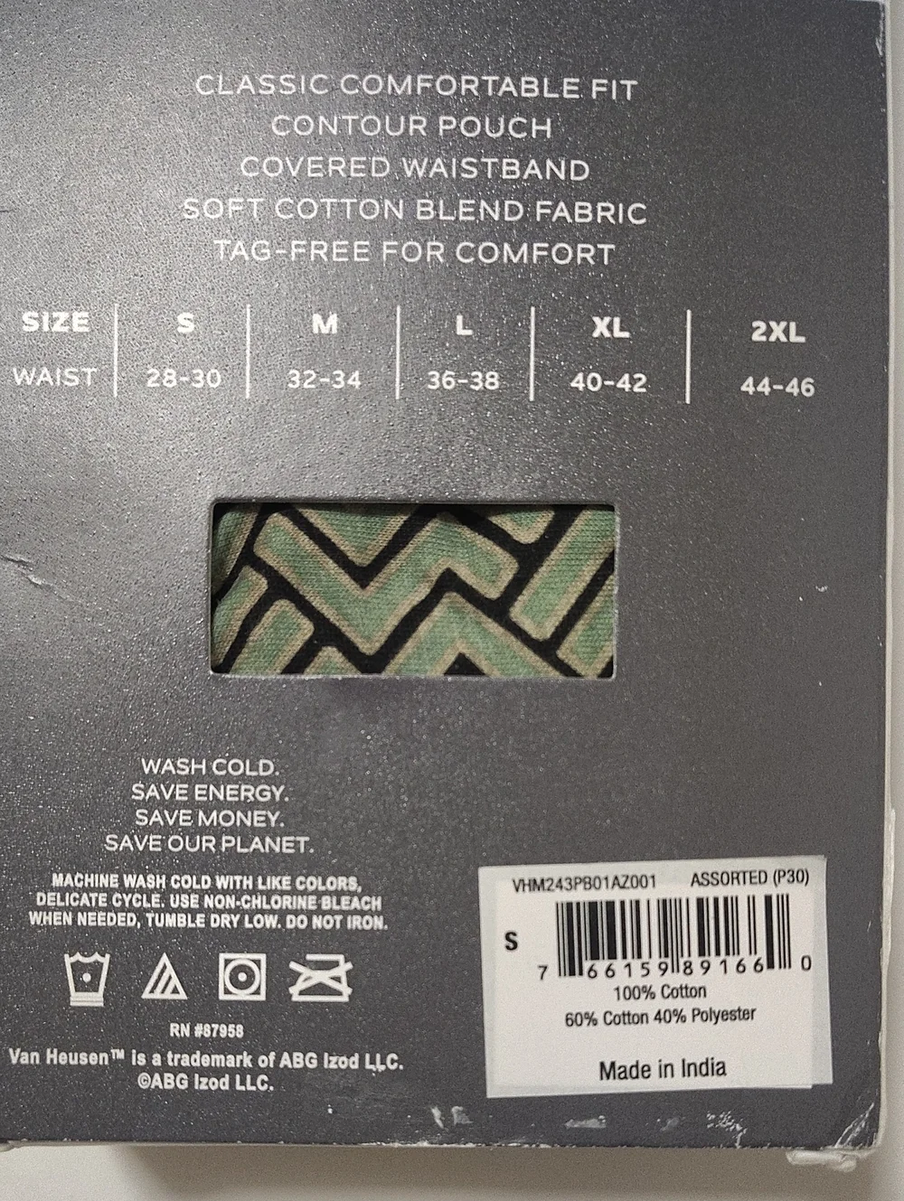 Van Heusen Men's Classic Low Rise Briefs - 5 Pack - Size S 28-30